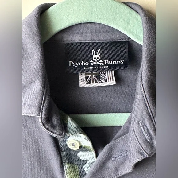 Psycho bunny polo VGUC size XS 5/6 blue short sleeve spring summer clothes kids - Picture 5 of 7